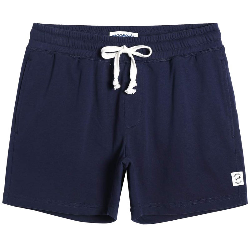 maamgic Mens Athletic Gym Shorts 5.5" Elastic Waist Casual Pajama Pocket Jogger Men Workout Short Pants Navy Large - Image 1